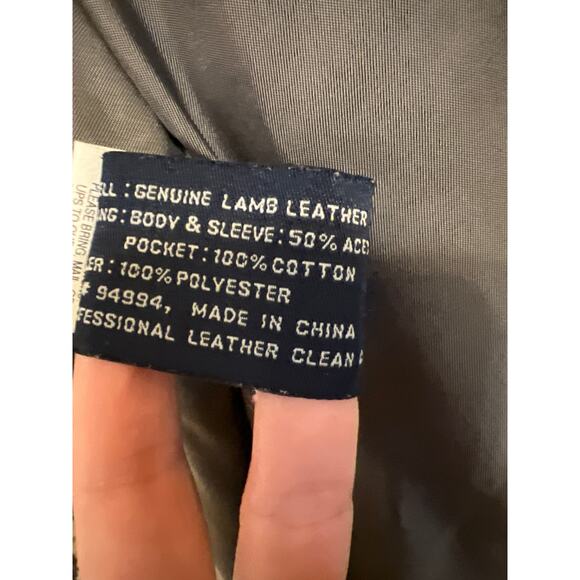 Vintage J.Park Collection Brown Genuine Lamb Leather Bomber Jacket Men's Size XL - Picture 7 of 7